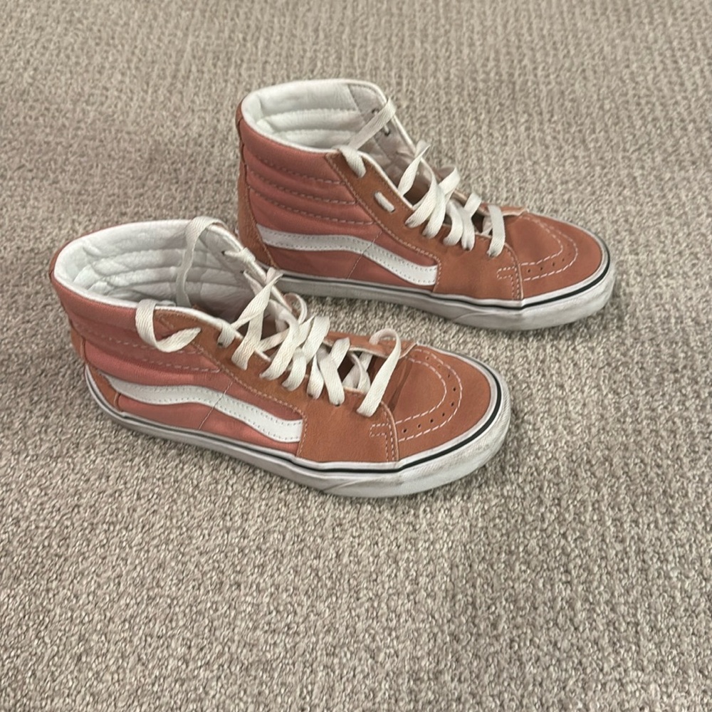 Used Pink Vans skateboard high top shoe